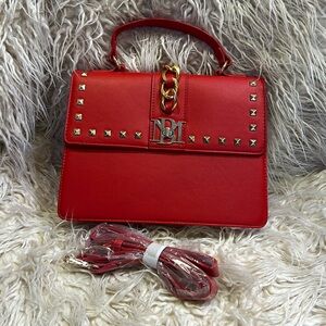 NWT Badgley Mischka Plain Grain Bag w/ Crossbody Strap